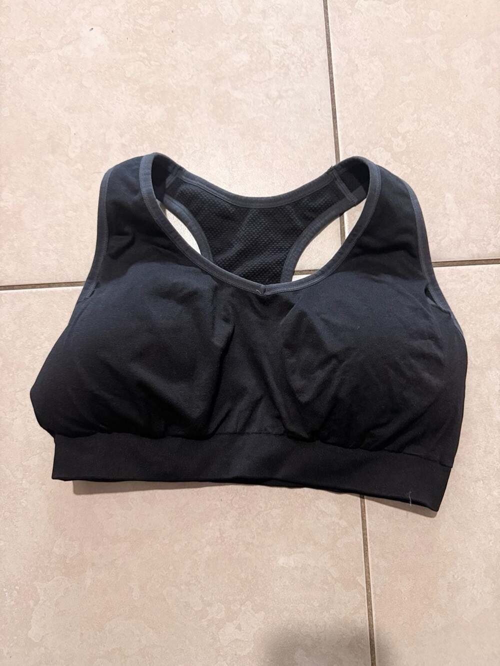 FITTIN Active Glow Racerback Sports Bra, Black, Size XL - High Impact Gym Wear